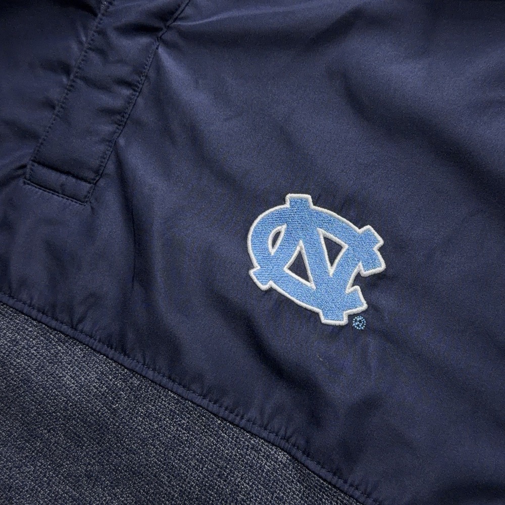 UNC North Carolina Tar Heels Jacket Mens M Blue Pullover NCAA Embroidered Snap - Picture 3 of 11